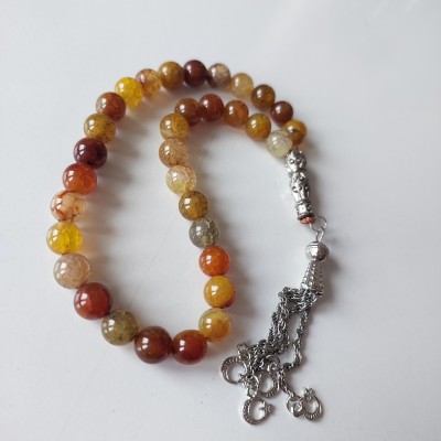 Sarı Akik Tesbih (düz kesim)